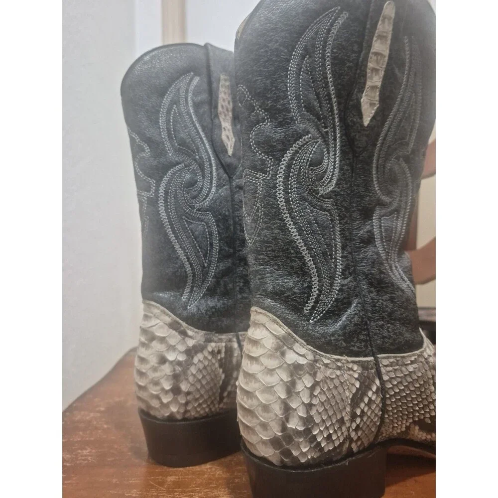 Arango Natural Python Black Men's Size 8.5M Boots Western Cowboy